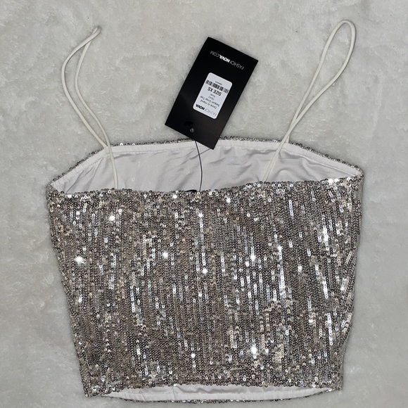 Fashion Nova Sequin Crop Top - Picture 7 of 8